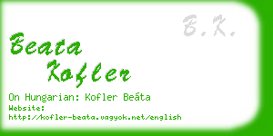 beata kofler business card